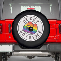 Be Gay Do Crime Rainbow Chameleon LGBTQ Pride Flag Spare Tire Cover - Wonder Print Shop