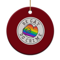 Be Gay Do Crime Rainbow Chameleon LGBTQ Pride Flag Ceramic Ornament - Wonder Print Shop