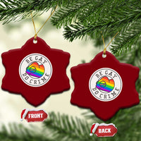 Be Gay Do Crime Rainbow Chameleon LGBTQ Pride Flag Ceramic Ornament - Wonder Print Shop