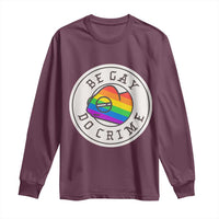 Be Gay Do Crime Rainbow Chameleon LGBTQ Pride Flag Long Sleeve Shirt - Wonder Print Shop
