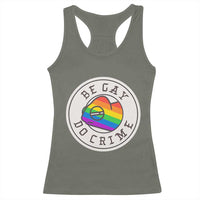 Be Gay Do Crime Rainbow Chameleon LGBTQ Pride Flag Racerback Tank Top - Wonder Print Shop