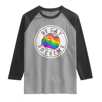 Be Gay Do Crime Rainbow Chameleon LGBTQ Pride Flag Raglan Shirt - Wonder Print Shop