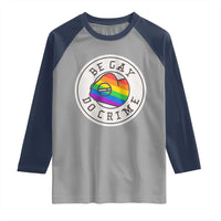 Be Gay Do Crime Rainbow Chameleon LGBTQ Pride Flag Raglan Shirt - Wonder Print Shop