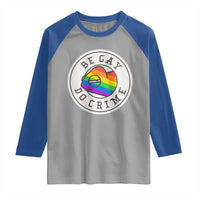 Be Gay Do Crime Rainbow Chameleon LGBTQ Pride Flag Raglan Shirt - Wonder Print Shop