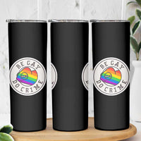Be Gay Do Crime Rainbow Chameleon LGBTQ Pride Flag Skinny Tumbler - Wonder Print Shop