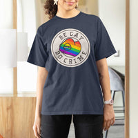 Be Gay Do Crime Rainbow Chameleon LGBTQ Pride Flag T Shirt For Women - Wonder Print Shop