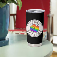 Be Gay Do Crime Rainbow Chameleon LGBTQ Pride Flag Tumbler Cup - Wonder Print Shop