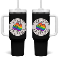 Be Gay Do Crime Rainbow Chameleon LGBTQ Pride Flag Tumbler With Handle - Wonder Print Shop