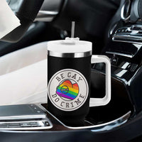 Be Gay Do Crime Rainbow Chameleon LGBTQ Pride Flag Tumbler With Handle - Wonder Print Shop