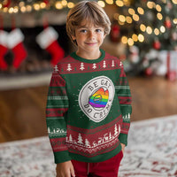 Be Gay Do Crime Rainbow Chameleon LGBTQ Pride Flag Knitted Sweatshirt - Wonder Print Shop