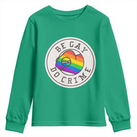Be Gay Do Crime Rainbow Chameleon LGBTQ Pride Flag Youth Sweatshirt - Wonder Print Shop
