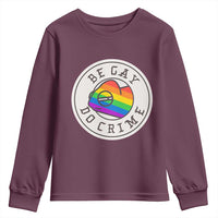 Be Gay Do Crime Rainbow Chameleon LGBTQ Pride Flag Youth Sweatshirt - Wonder Print Shop
