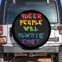 Queer Pride Spare Tire Cover Queer People Will Always Exist LGBTQIA Gay Ally - Wonder Print Shop