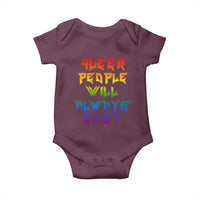 Queer Pride Baby Onesie Queer People Will Always Exist LGBTQIA Gay Ally - Wonder Print Shop