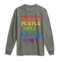 Queer Pride Long Sleeve Shirt Queer People Will Always Exist LGBTQIA Gay Ally - Wonder Print Shop