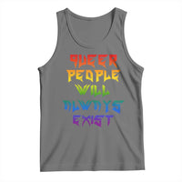 Queer Pride Tank Top Queer People Will Always Exist LGBTQIA Gay Ally - Wonder Print Shop