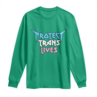 Protect Trans Lives Long Sleeve Shirt Heavy Metal - Wonder Print Shop
