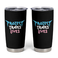 Protect Trans Lives Tumbler Cup Heavy Metal - Wonder Print Shop
