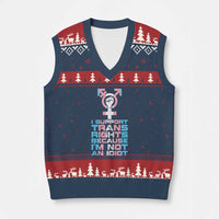 Trans Ally V-Neck Knit Sweater Vest Transgender Pride Flag Support - Wonder Print Shop