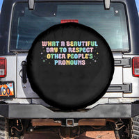 Equality Pride Spare Tire Cover Respect Other People's Pronouns LGBT LGBTQ Pride Ally - Wonder Print Shop