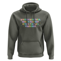 Equality Pride Hoodie Respect Other People's Pronouns LGBT LGBTQ Pride Ally - Wonder Print Shop
