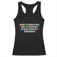 Equality Pride Racerback Tank Top Respect Other People's Pronouns LGBT LGBTQ Pride Ally - Wonder Print Shop