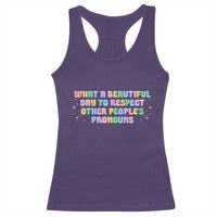 Equality Pride Racerback Tank Top Respect Other People's Pronouns LGBT LGBTQ Pride Ally - Wonder Print Shop