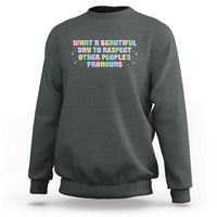 Equality Pride Sweatshirt Respect Other People's Pronouns LGBT LGBTQ Pride Ally - Wonder Print Shop