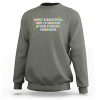 Equality Pride Sweatshirt Respect Other People's Pronouns LGBT LGBTQ Pride Ally - Wonder Print Shop