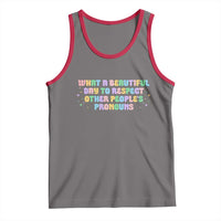 Equality Pride Tank Top Respect Other People's Pronouns LGBT LGBTQ Pride Ally - Wonder Print Shop