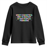 Equality Pride Youth Sweatshirt Respect Other People's Pronouns LGBT LGBTQ Pride Ally - Wonder Print Shop