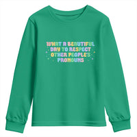 Equality Pride Youth Sweatshirt Respect Other People's Pronouns LGBT LGBTQ Pride Ally - Wonder Print Shop