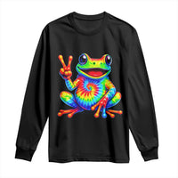 Tie-Dye Frog Peace Sign Hippie Long Sleeve Shirt Toad Trends Effect Printing - Wonder Print Shop