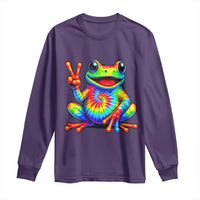 Tie-Dye Frog Peace Sign Hippie Long Sleeve Shirt Toad Trends Effect Printing - Wonder Print Shop