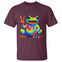Tie-Dye Frog Peace Sign Hippie T Shirt Toad Trends Effect Printing - Wonder Print Shop