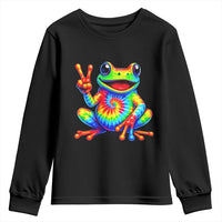 Tie-Dye Frog Peace Sign Hippie Youth Sweatshirt Toad Trends Effect Printing - Wonder Print Shop