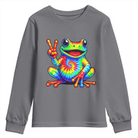 Tie-Dye Frog Peace Sign Hippie Youth Sweatshirt Toad Trends Effect Printing - Wonder Print Shop