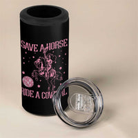 Save A Horse Ride A Cowgirl 4 in 1 Can Cooler Tumbler Subtle Lesbian Cowgirl Western LGBTQ Pride Month - Wonder Print Shop
