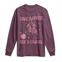 Save A Horse Ride A Cowgirl Long Sleeve Shirt Subtle Lesbian Cowgirl Western LGBTQ Pride Month - Wonder Print Shop