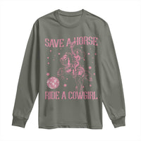 Save A Horse Ride A Cowgirl Long Sleeve Shirt Subtle Lesbian Cowgirl Western LGBTQ Pride Month - Wonder Print Shop