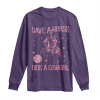 Save A Horse Ride A Cowgirl Long Sleeve Shirt Subtle Lesbian Cowgirl Western LGBTQ Pride Month - Wonder Print Shop