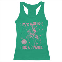 Save A Horse Ride A Cowgirl Racerback Tank Top Subtle Lesbian Cowgirl Western LGBTQ Pride Month - Wonder Print Shop