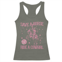 Save A Horse Ride A Cowgirl Racerback Tank Top Subtle Lesbian Cowgirl Western LGBTQ Pride Month - Wonder Print Shop