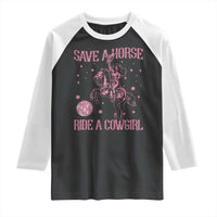 Save A Horse Ride A Cowgirl Raglan Shirt Subtle Lesbian Cowgirl Western LGBTQ Pride Month - Wonder Print Shop