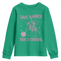 Save A Horse Ride A Cowgirl Youth Sweatshirt Subtle Lesbian Cowgirl Western LGBTQ Pride Month - Wonder Print Shop