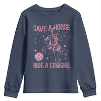 Save A Horse Ride A Cowgirl Youth Sweatshirt Subtle Lesbian Cowgirl Western LGBTQ Pride Month - Wonder Print Shop
