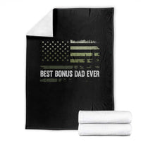 Best Bonus Dad Ever Throw Blanket Stepdad American Flag Trees Outdoor Wildlife Nature Vintage Forest
