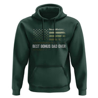 Best Bonus Dad Ever Hoodie Stepdad American Flag Trees Outdoor Wildlife Nature Vintage Forest