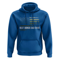 Best Bonus Dad Ever Hoodie Stepdad American Flag Trees Outdoor Wildlife Nature Vintage Forest