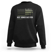 Best Bonus Dad Ever Sweatshirt Stepdad American Flag Trees Outdoor Wildlife Nature Vintage Forest